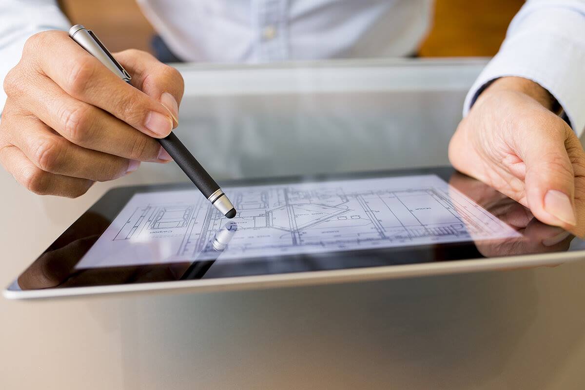 ipad tablette numérique avec stylet en immobilier